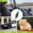 3 x Luminous CB Mic Holder, Retractable 360 Rotatable Microphone Hanger Keeper CB Radio Accessory, Heavy-Duty Tether 32" Stainless Steel Cord with Adjustable Mount Kit for Truck Night Driving