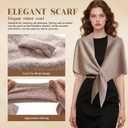 Women's Winter Knitted Shawl Wrap, Wool Cashmere Cape Cardigan Sweater Scarf (White)