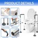 Raised Toilet Seat Adjustable Width Toilet Seat Risers with Handles, Grey