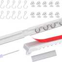 Self Adhesive Curtain Track, No Damage Curtain Track Hangers - Easy To Install Curtain Rails (4 FT)
