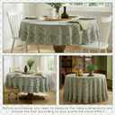 Mindsoft Green Gingham Ruffled Tablecloth 70 x 70 Inches Round Cotton Linen Checkered Table Cloth Buffalo Plaid Farmhouse Vintage Decorative Tablecover for Picnic Kitchen Dining Room Home Party