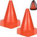 PXZBLG 24pcs Soccer Cones, 7 Inch Soccer Cones, Orange Plastic Traffic Cones, Training Cones for Basketball Football Skating Drills Practice (7", 24pcs)