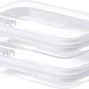 2PC Small Clear Hard Shell Plastic Zipper Case, Double Zippers Hard Clear Zipper, Used for Storing Snacks Makeup Tools and Toiletries