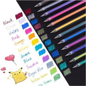 Dyvicl Dual Metallic Gel Pens, Liquid Glitter Gel Pens for Coloring, Doodling, Drawing, Scrapbooking, Card Making, Illustrations, Journaling, Set of 12