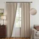 MYSKY HOME Taupe Blackout Curtains 84 inches Long Pinch Pleated Curtains for Living Room Bedroom 100% Room Darkening Black Out Window Drapes with Hooks Back Tab, 40" Wide per Panel, 2 Pieces