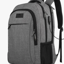 MATEIN Travel Laptop Backpack, Business Anti Theft Slim Sturdy Laptops Backpack with USB Charging Port, Water Resistant College School Computer Bag Gift for Men & Women Fits 15.6 Inch Notebook, Grey