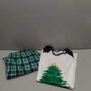 IFFEI Matching Family Pajamas Sets Christmas PJ's Letter Print Top and Plaid Bottom Sleepwear Jammies with Pockets (XX-Large, Green Tree)