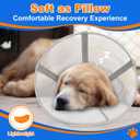 Breathable Mesh Dog Cone Collar with Soft Liner for Surgery, Elizabethan Recovery Alternative to Stop Licking,Pet Neck Collar for Large Medium Small Breeds(White,5)