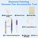 Diesisa Electric Diamond Art Painting Pen - Vacuum Diamond Painting Pen Kits with Storage Tray - Adjustable Suction Level - Diamond Art Electric Pen with Three Styles Pens - Stocking Stuffers - White