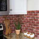 Red Brick Wallpaper Peel and Stick Contact Paper for Wall Faux 3D Brick Self Adhesive Contact Paper Rustic Removable Wallpaper for Fireplace Kitchen Bedroom Bathroom Waterproof 17.3inW 78.7inL