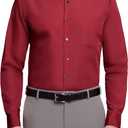 Van Heusen Mens Dress Shirt Regular Fit Poplin Solid (16.5" Neck 34"-35" Sleeve, Magenta)