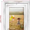 Egofine 2 Pack 4x6 Rotating Floating Picture Frames,Double-Sided Display with HD Glass Front Wooden Distressed Frame for Vertical or Horizontal Tabletop Display, White