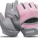 HOZMOZ Ventilated Weight Lifting Gloves, Thick Padded Workout Gym Gloves with Full Palm Protection & Grip & Shock Absorption for Women & Men's Fitness Exercise Training, Small