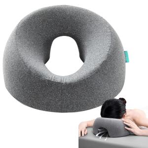 xiaomubiao Face Down Pillows for Massage Table, Massage Headrest for Bed, Face Pillow for Stomach Sleeping, BBL Pillow After Surgery Post Eye Surgery & Vitrectomy Recovery, Removable Cover Grey