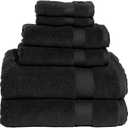 Signature Solid Towel Sets Black Cotton 6-Piece 6 Piece Set Towel, Solid Themed, for Men and Women, Oeko-TEX Certified Confidence