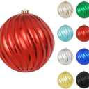 8in Large Christmas Ornaments Red Shatterproof Christmas Ball Ornaments Giant Hanging Balls Mercury Decorations for Holiday