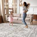10x14 Area Rugs Living Room: Washable Boho Large Neutral Vintage Soft Rug Stain Resistant Farmhouse Non Slip Indoor Floor Carpet for Bedroom Nursery Kids Playroom Office Dining Room- Ivory Gray
