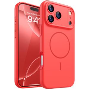 Magnetic for iPhone 17 Pro Case, [Matte Solid Color] [Full Camera Protection] Protective Case for iPhone 17 Pro - Red