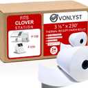 Thermal Receipt Paper Rolls 3 1/8" x 230' for Clover Station (24 rolls)