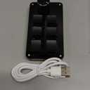 Dioche USB Mini 6Key Keypad Mechanical Programmable Gaming Keyboard Portable One Handed Mechanical Macro Pad Shortcut Programmable Keyboard with Knob for PC Gamer(Full Black)