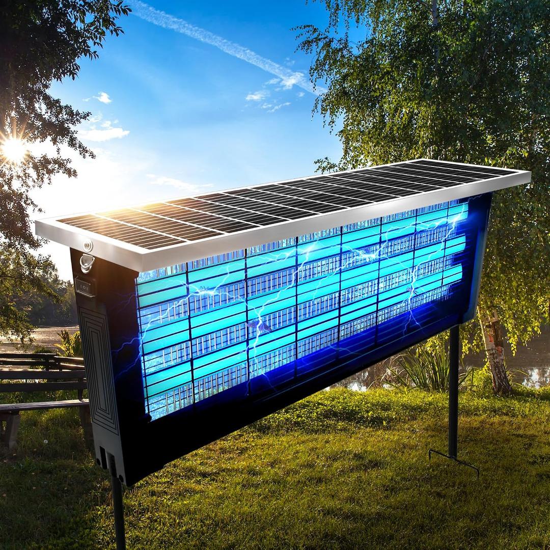 Large Solar Bug Zapper for Outdoor, Waterproof Mosquito Zapper for Patio, 18W for 4000 sq.ft