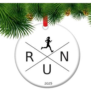 2025 Cross Country Ornament - XC Running Gift for Runners, Christmas Keepsake for Female Cross Country Athletes, Marathon & Track Club Decor (C02)