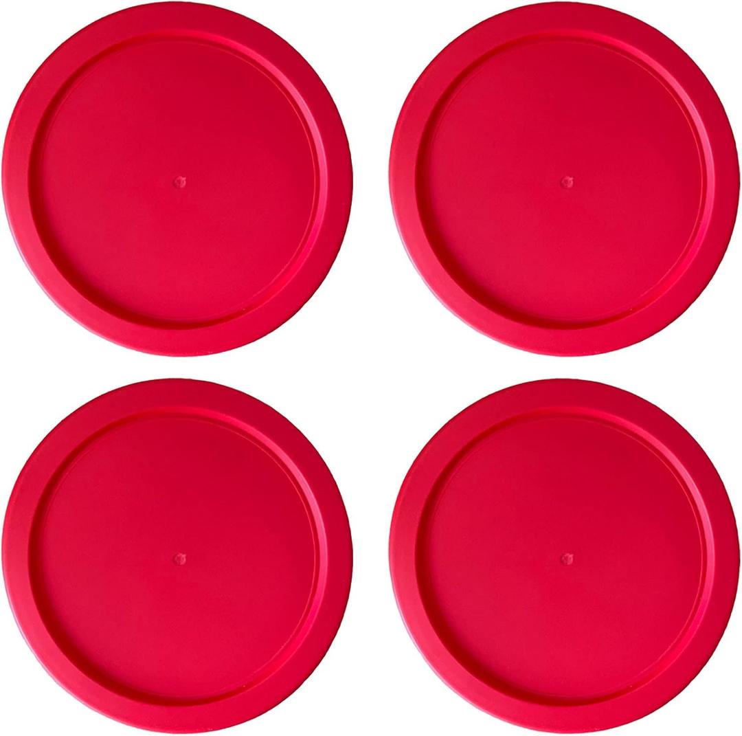 Replacement Lids fits Pyrex 1-Cup (4" Smallest Size) Glass Food Storage Container Bowls, 4-Inch Plastic Round Lids Covers for Pyrex 7202-PC, Airtight & Leakproof (4-Pack, Red)