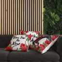 Linen Kentucky Pillow Covers 18x18 Set of 4 Run for The Roses Pillow Case Horse Race Decorations Horseshoe Horse Game Bed Couch Sofa Pillow Car Chair Pillow