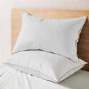 Dreamhood Goose Feather Down Pillows for Sleeping Soft Bed Pillow Standared Size Set of 2 Cooling Down Pillows for Twin Bed Made in USA with 100% Cotton Cover 20 x 26 Inches (Standard (Pack of 2))