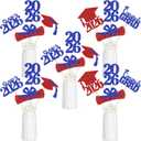8 x 24Pcs 2026 Graduation Centerpieces Sticks Red and Blue, Class of 2026 Graduation Party Centerpieces for Tables 2026 Red and Blue 2026 Table Centerpieces Decorations