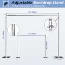TOCRETOARE Heavy Duty Backdrop Stand, 10x10ft Pipe and Drape Backdrop Stand Kit with Adjustable Telescopic Poles Frame and Metal Base, Background Holder for Parties Wedding Birthday Photography Capacity of up to 22 lbs