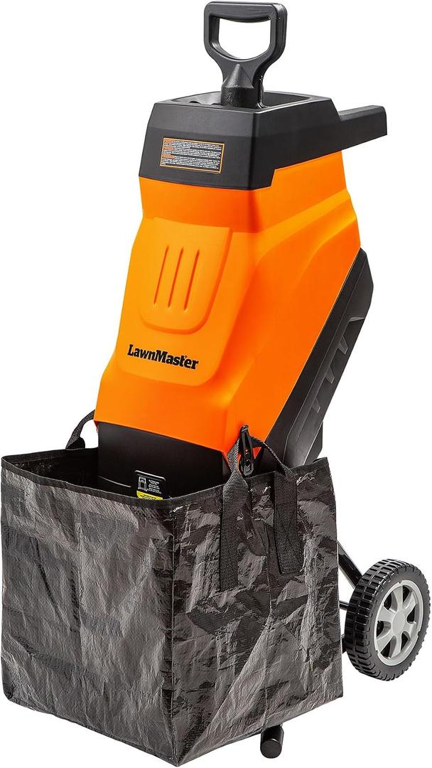 LawnMaster FD1503 Electric Wood Chipper Shredder 15-Amp 1.8-Inch Cutting Diameter Max 14:1 Reduction