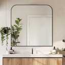 Bathroom Mirror, Wall Mirrors, Black Metal Framed Wall-Mounted Mirrors, Bathroom Vanity Mirror for Over Sink, Living Room, Bedroom, Entryway, 36x36 Inch, Black