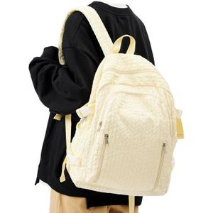 Weradar Lightweight Middle School Bag For Teens Girls,Kawaii Backpack For College Students,Aesthetic Bookbag,Cute School Backpack For Women Casual Daypack(Yellow)