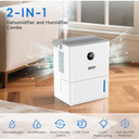 2-in-1 Dehumidifier and Humidifier Combo, 68 oz Tank with Auto Shutoff, Smart Humidity Control, 30-Second Rapid Dehumidification, 12H Timer, 7-Color LED Light for Home Use