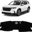 KUST Car Dash Cover for 2023 2024 2025 Honda Pilot (Without HUD) Polyester Non-Slip Center Console Dash Cover Interior Accessories for Pilot Custom Fit Dash Mat Sunshade Windshield Glare Black