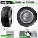 11x4.00-5'' Lawn Mower Tires Flat Free, Zero Turn Mower Front Tires, 11x4-5 Solid Tires and Wheel with 3/4" or 5/8" & 1/2" Precision Bearings, 3.4"-5.6" Centered Hub for Zero-Turn Lawn Mower (2 Pack), 11x4.00-5 Solid TiresGery Rim)