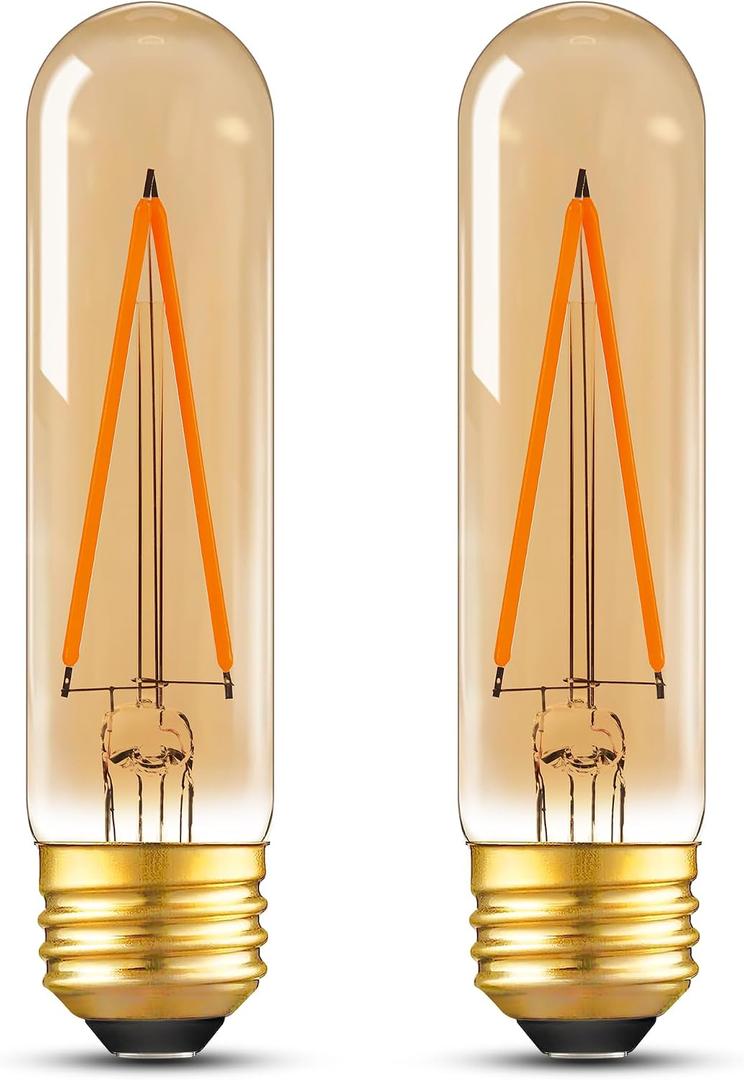 Dimmable E26 T30 T10 LED Bulb Long Tube Light Bulb 4W(40W Equivalent) ,Type T Tubular Light Bulbs for Curio Cabinet,Piano,Chandelier,Wall Sconces,AC120V Warm White 2200K 400LM CRI 90,Pack of 2