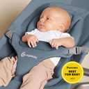 Ergobaby Evolve 3-in-1 Bouncer Seat for Babies and Toddlers 5.5-25lbs - Multi Position Baby Rocker Seat with Adjustable Heights, Secure Harness, Newborn Insert - Oxford Blue