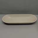 Large Decorative Bowl for Home Decor - Long Dough Bowl with Anti Slip Base for Table Centerpieces - Beige Minimalist Design Dough Decor Bowl for Coffee Table, Dining Table Centerpiece