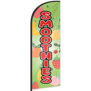 Smoothies Feather Flag for Business Advertising 6 FT Swooper Flag for Storefronts Retailers Shops Food Trucks Events and Fairs (Flagpole Not Included)