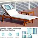 Enipate Outdoor Chaise Lounge Head Resting Pillows with Insert, Pack of 2 Water Resistant Headrest Pillows with Adjustable Strap for Pool Patio Chairs Beach Chair