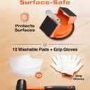 Saker Floor Gap Fixer Tool Kit with Mallet, 10PCS Washable Pads & Gloves, Suction Cup Tool for Laminate Floor Gap Repair, Vinyl Plank & Wood Floors (Single Suction Cup+Rubber Mallet)
