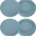 uxcell 4 Pack Stool Covers Round, 16-18 Inch Bar Stool Covers Washable Dustproof Slipcover Seat Cushion with Elastic for Bar Kitchen Living Room Decor, Blue Gray