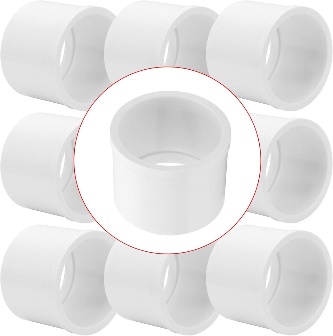 10Pack 1-1/2"x 1-1/4" PVC DWV Reducing Bush Adapter Pipe Fitting SCH40 PVC Reducer Bushing (Socket x Socket) PVC Pipe Reducing Bushing Fitting for Home Sewer Plumbing