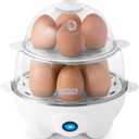 Dash Deluxe Egg Cooker - Boiler, Poacher & Steamer - Includes Measuring & Recipe Guide - Dishwasher Safe - BPA Free - Holds 12 Eggs, White