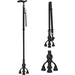 Careboda Foldable Walking Cane for Men & Women, Adjustable Cane with T-Handle, Free Standing Cane for Seniors & Adults, Mobility and Daily Living Aids, Supports up to 300 lbs