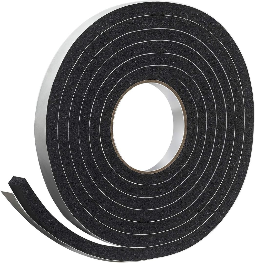 Frost King R734H Sponge Rubber Foam Tape 3/4" W X 7/16" H X 10' L, Black