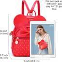 KL928 Girls Mini Backpack Bowknot Polka Dot Cute Small Daypacks Convertible Shoulder Bag Purse for Women