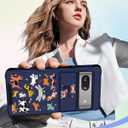 Buleens for Google Pixel 8A Case 6.1 Inch - with Ring Stand & Camera Cover Aesthetic Cute Designed for Women Girls Girly Cartoon Kawaii Dogs Unique for Pixel 8A Phone Case Compatible with Magsafe